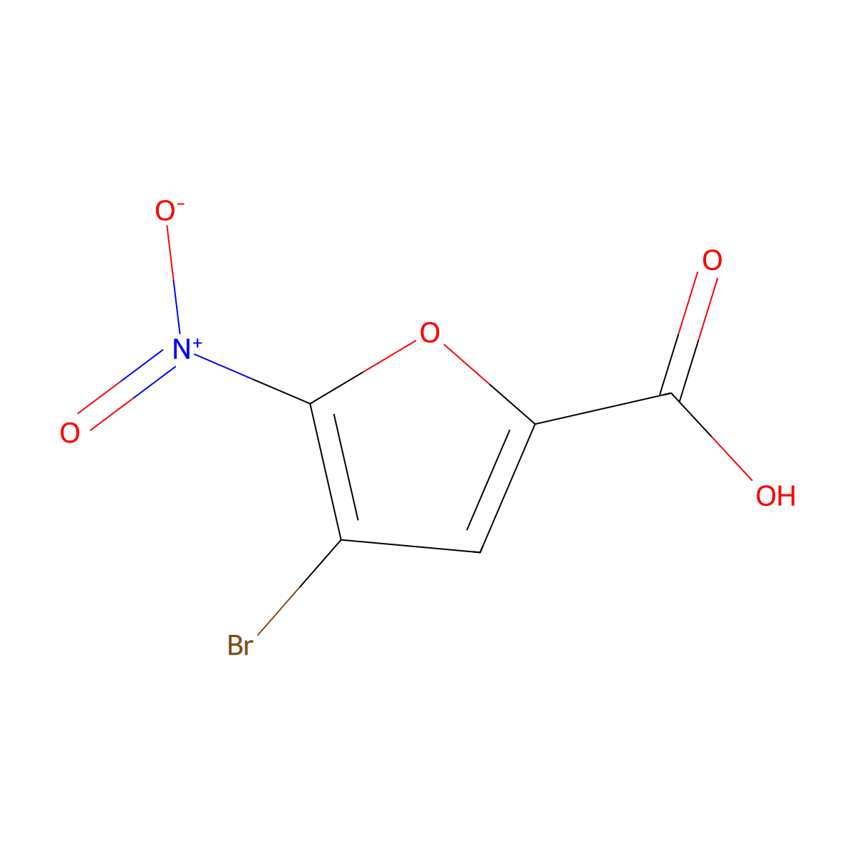4-Bromo-5-nitrofuran-2-carboxylic acid molecular structure, CAS 4805-95-2