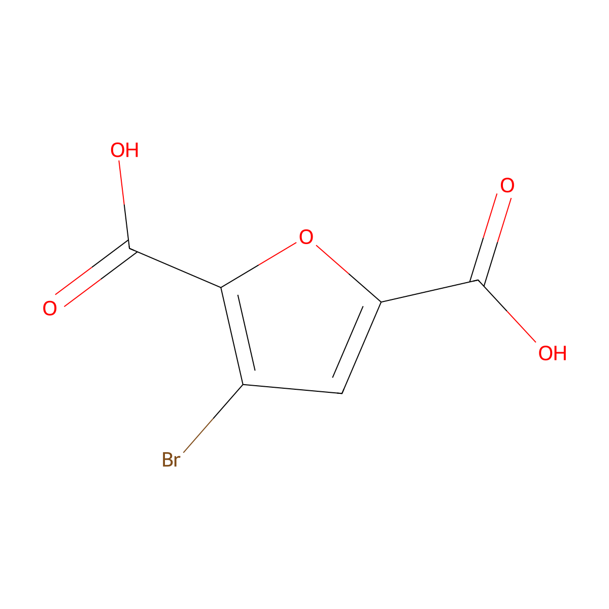 3-Bromofuran-2,5-dicarboxylic acid molecular structure, CAS 4806-00-2