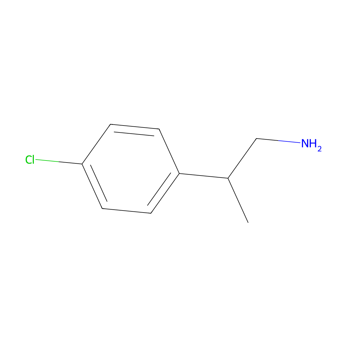 4-Chloro-beta-methylbenzeneethanamine molecular structure, CAS 4806-79-5