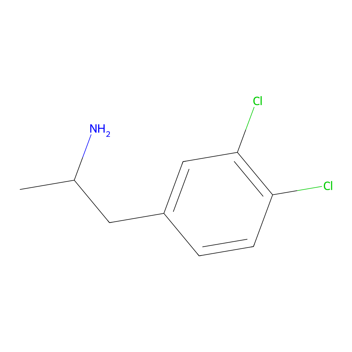 3,4-Dichloro-alpha-methylbenzeneethanamine molecular structure, CAS 4806-87-5