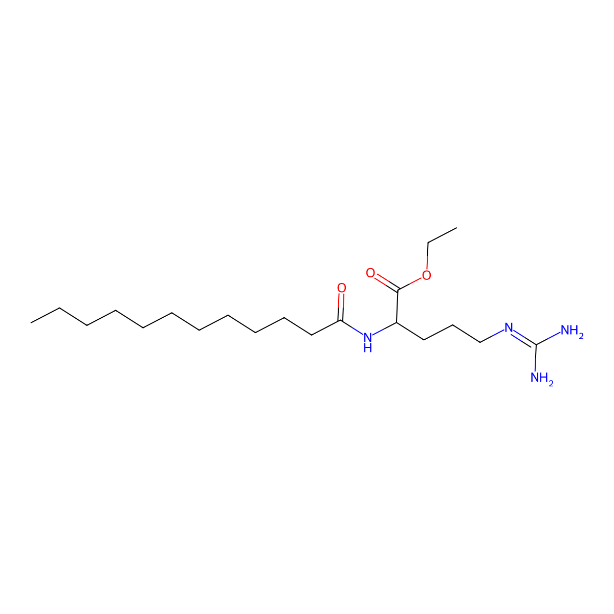 Nalpha-Lauroyl-L-arginine ethyl ester molecular structure, CAS 48076-74-0