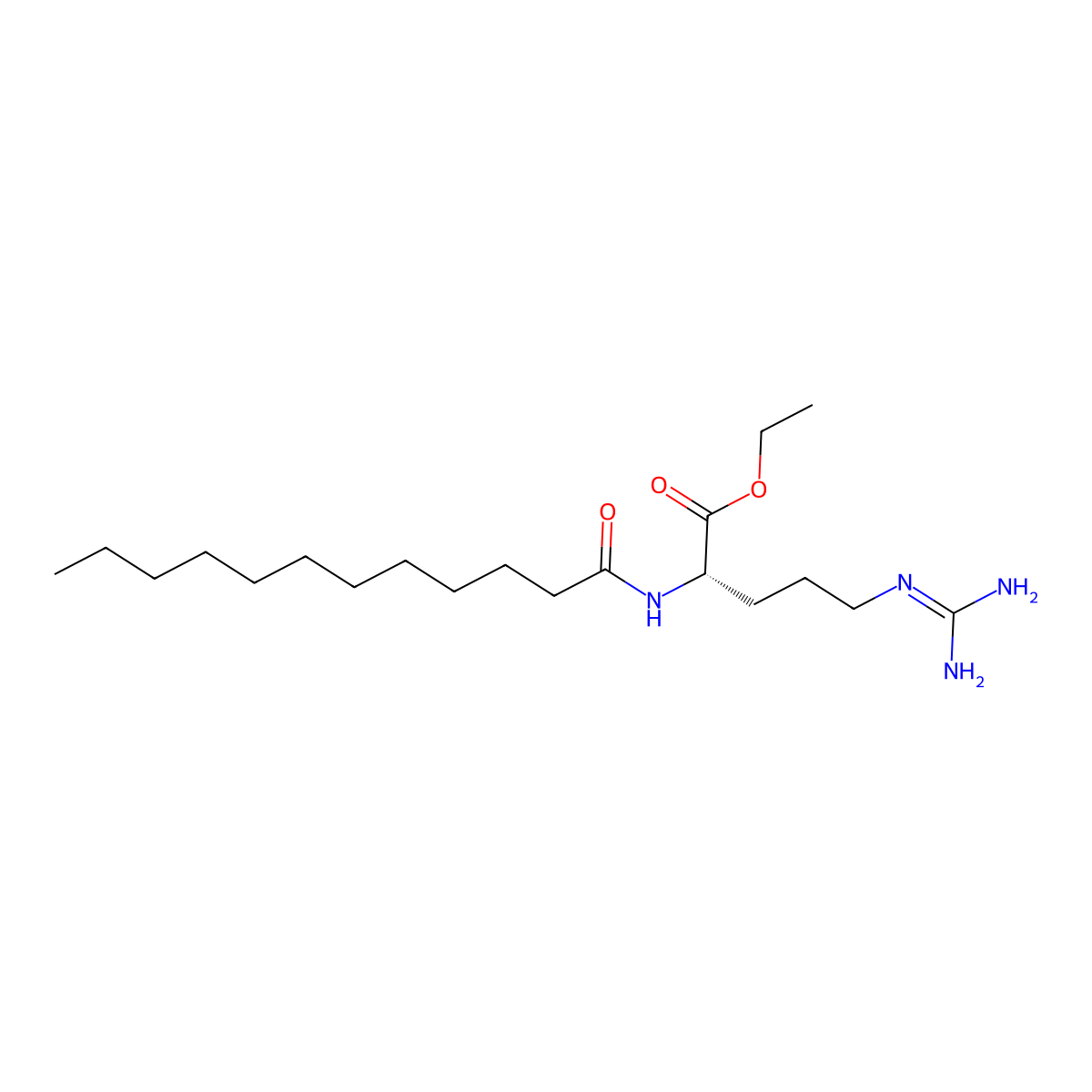 Nalpha-Lauroyl-L-arginine ethyl ester molecular structure, CAS 48076-74-0