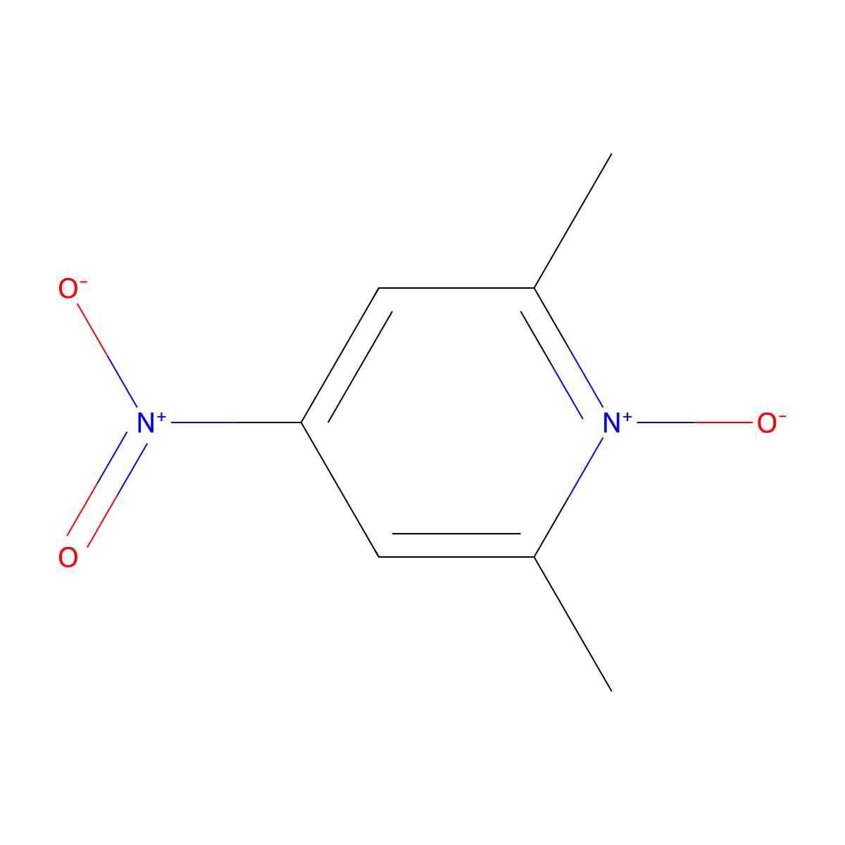 2,6-Lutidine, 4-nitro-, 1-oxide molecular structure, CAS 4808-64-4