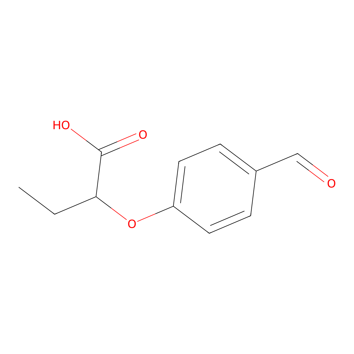 2-(4-Formylphenoxy)butanoic acid molecular structure, CAS 480994-55-6
