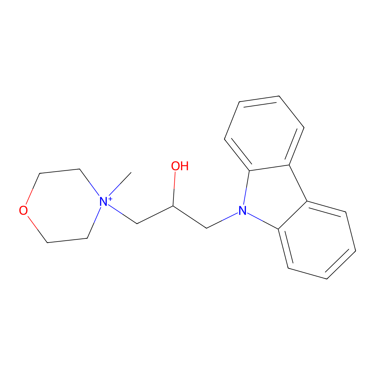 4-[3-(9H-Carbazol-9-yl)-2-hydroxypropyl]-4-methylmorpholinium molecular structure, CAS 480996-07-4