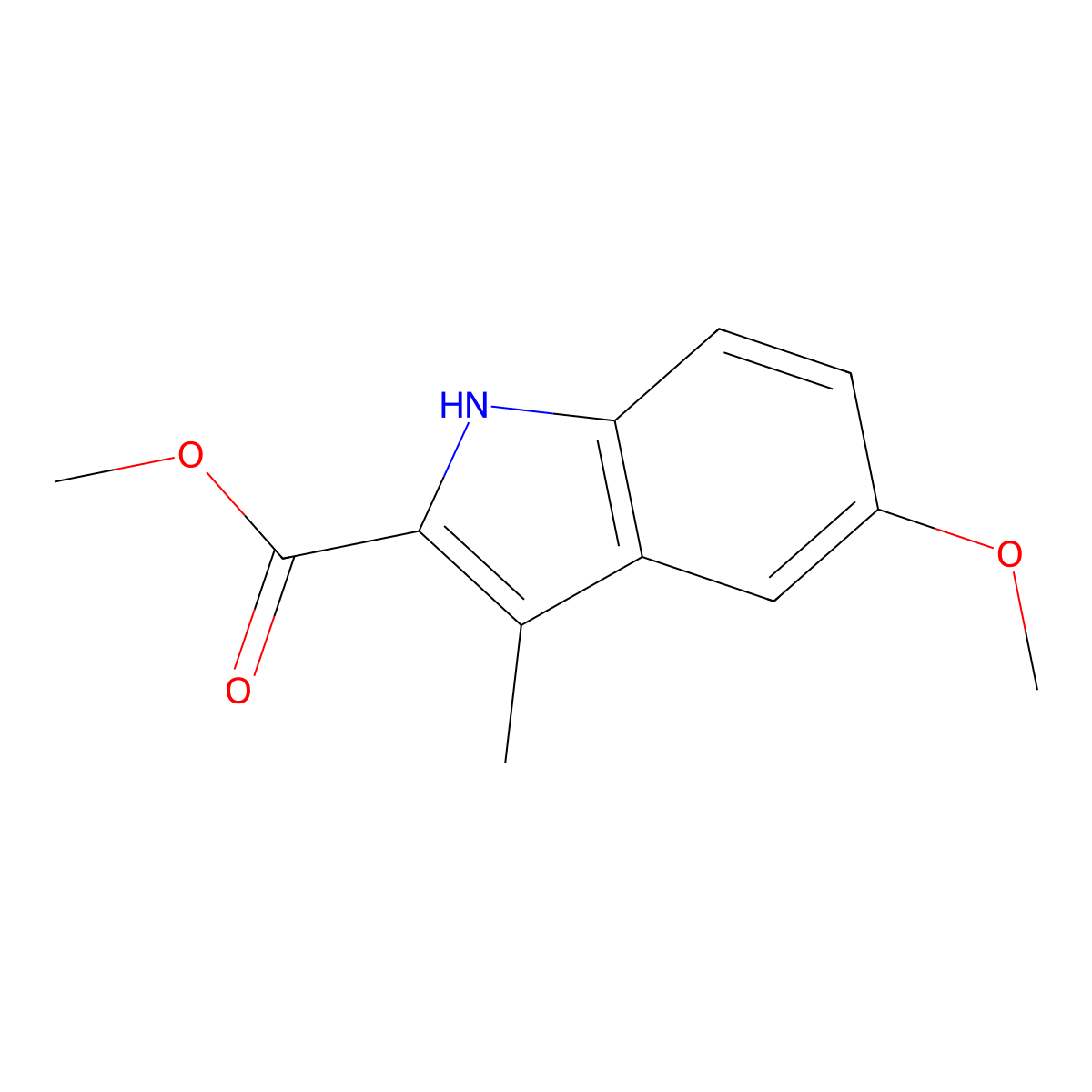 methyl 5-methoxy-3-methyl-1H-indole-2-carboxylate molecular structure, CAS 480996-91-6