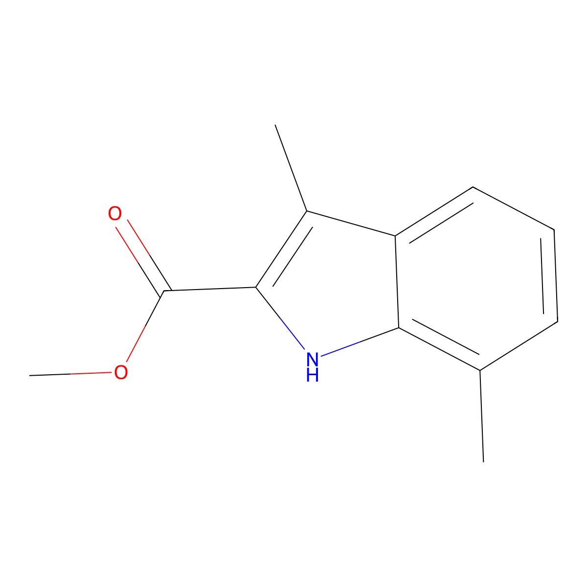 Methyl 3,7-dimethyl-1H-indole-2-carboxylate molecular structure, CAS 480996-92-7