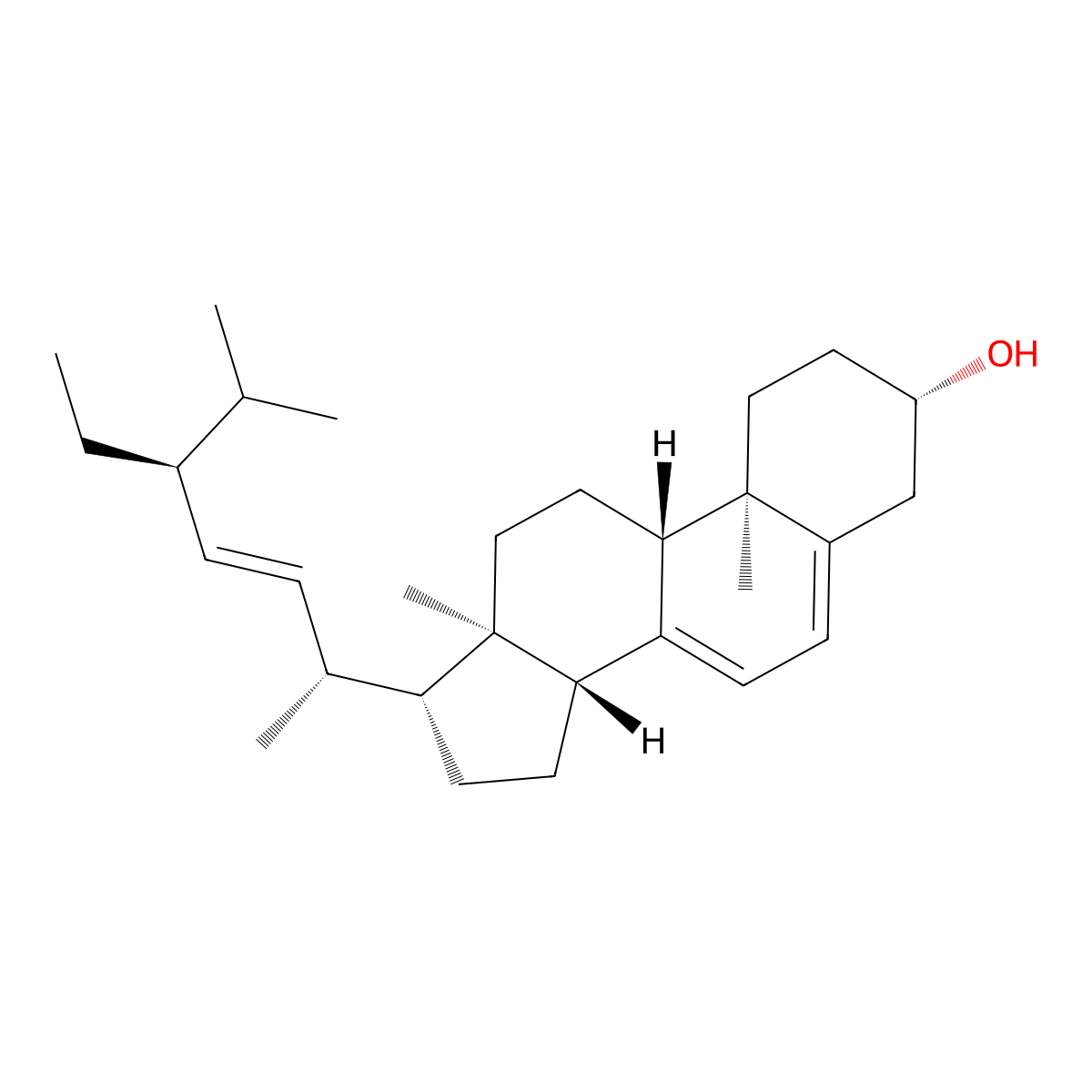 delta7-Stigmasterol molecular structure, CAS 481-19-6