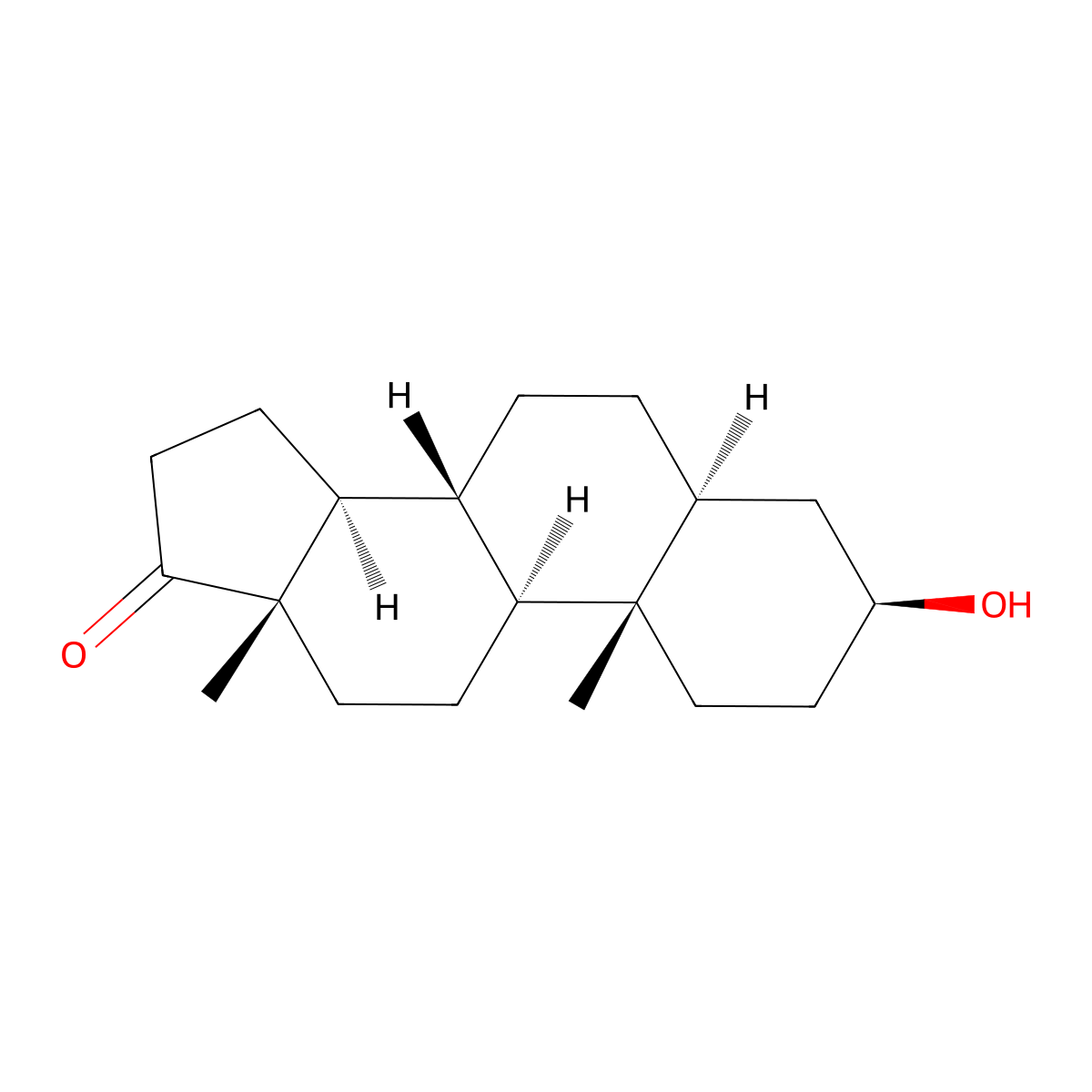 Epiandrosterone molecular structure, CAS 481-29-8