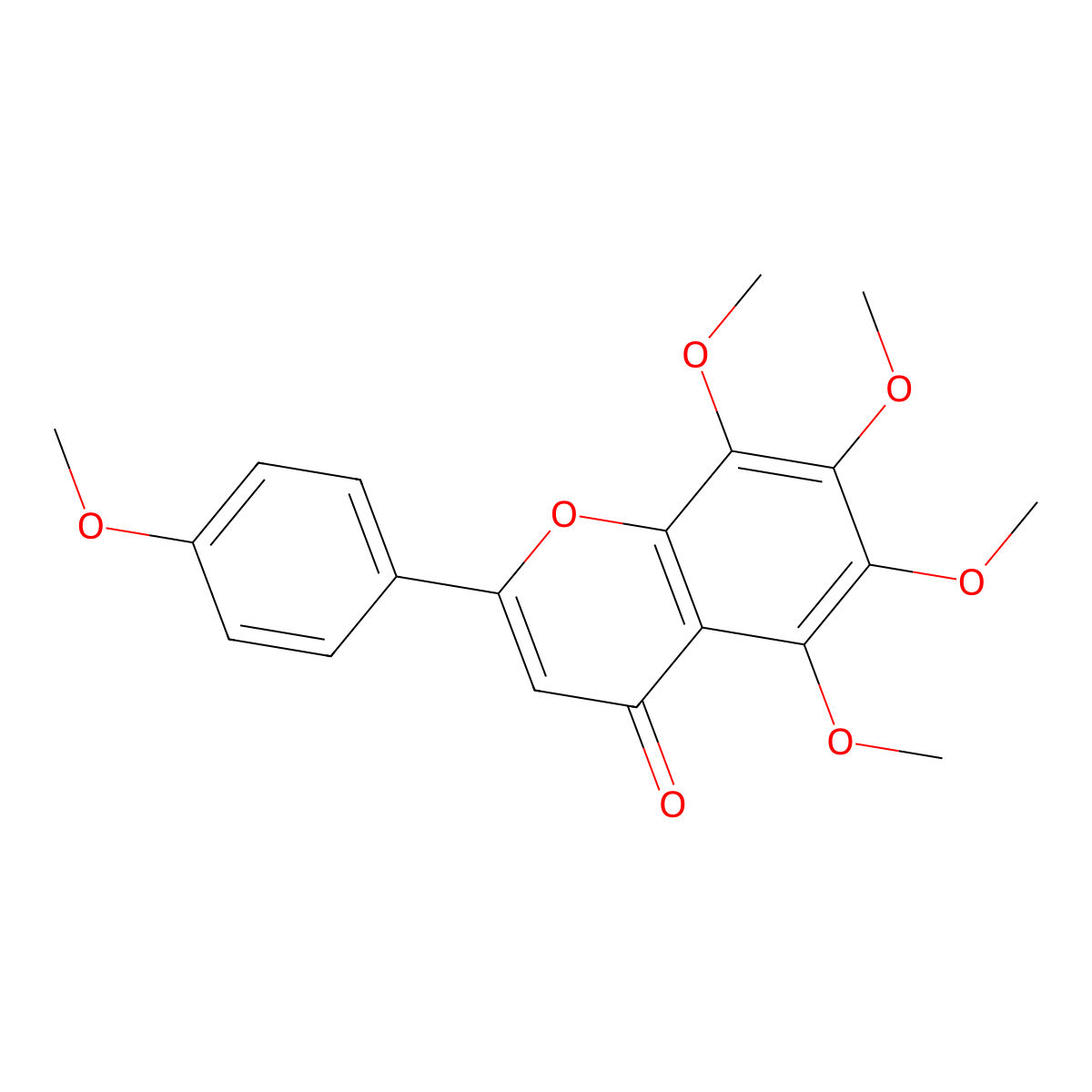 Tangeretin molecular structure, CAS 481-53-8