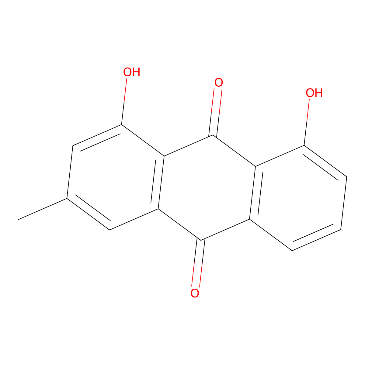 Chrysophanol molecular structure, CAS 481-74-3