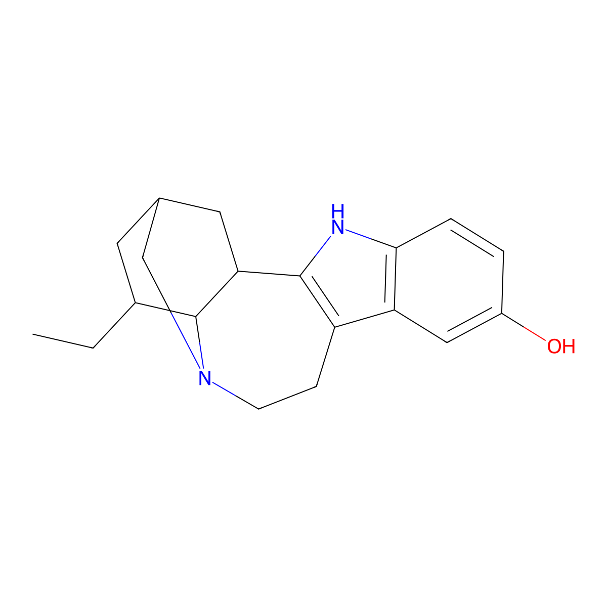 (-)-Noribogaine molecular structure, CAS 481-88-9