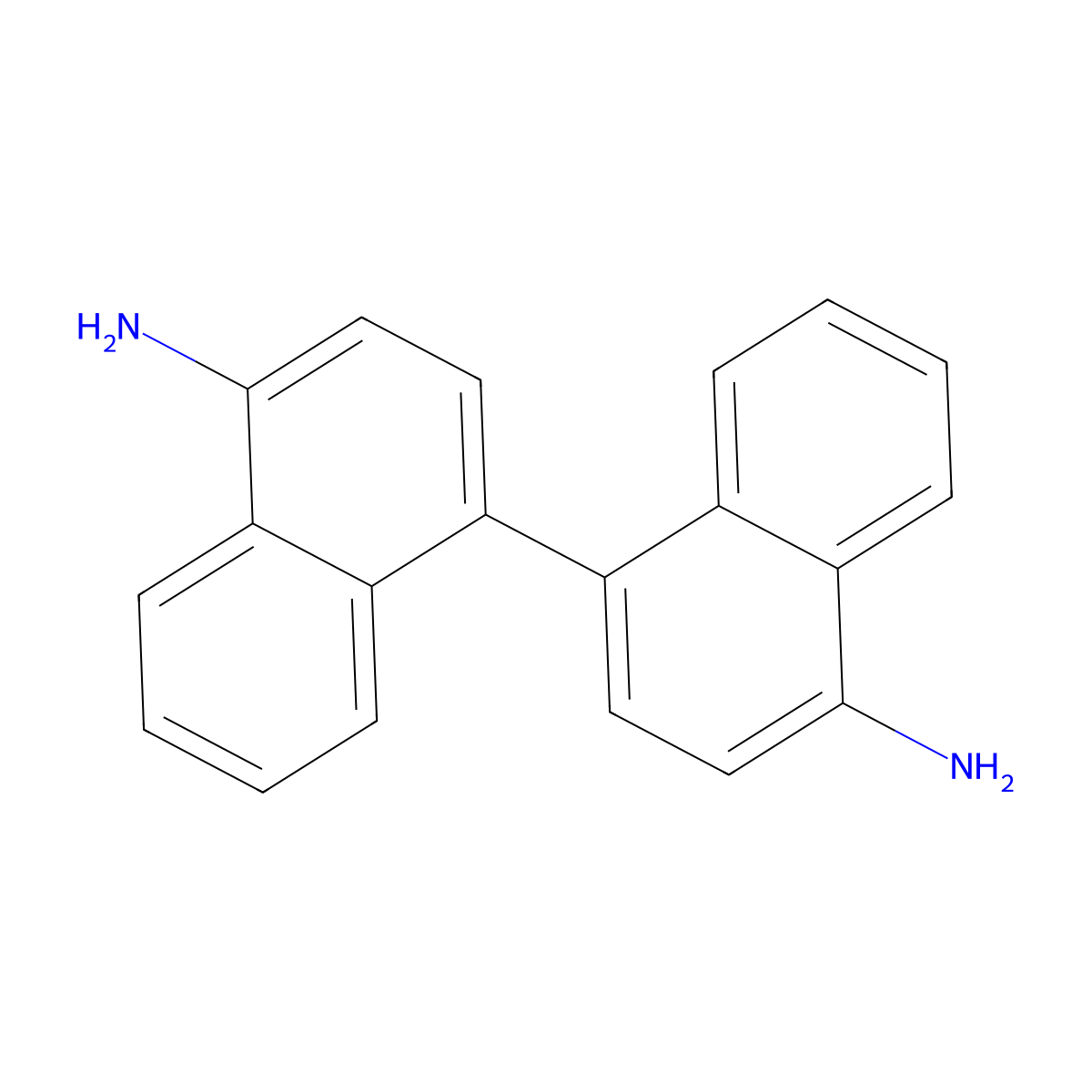 1,1'-Binaphthyl-4,4'-ylenediamine molecular structure, CAS 481-91-4