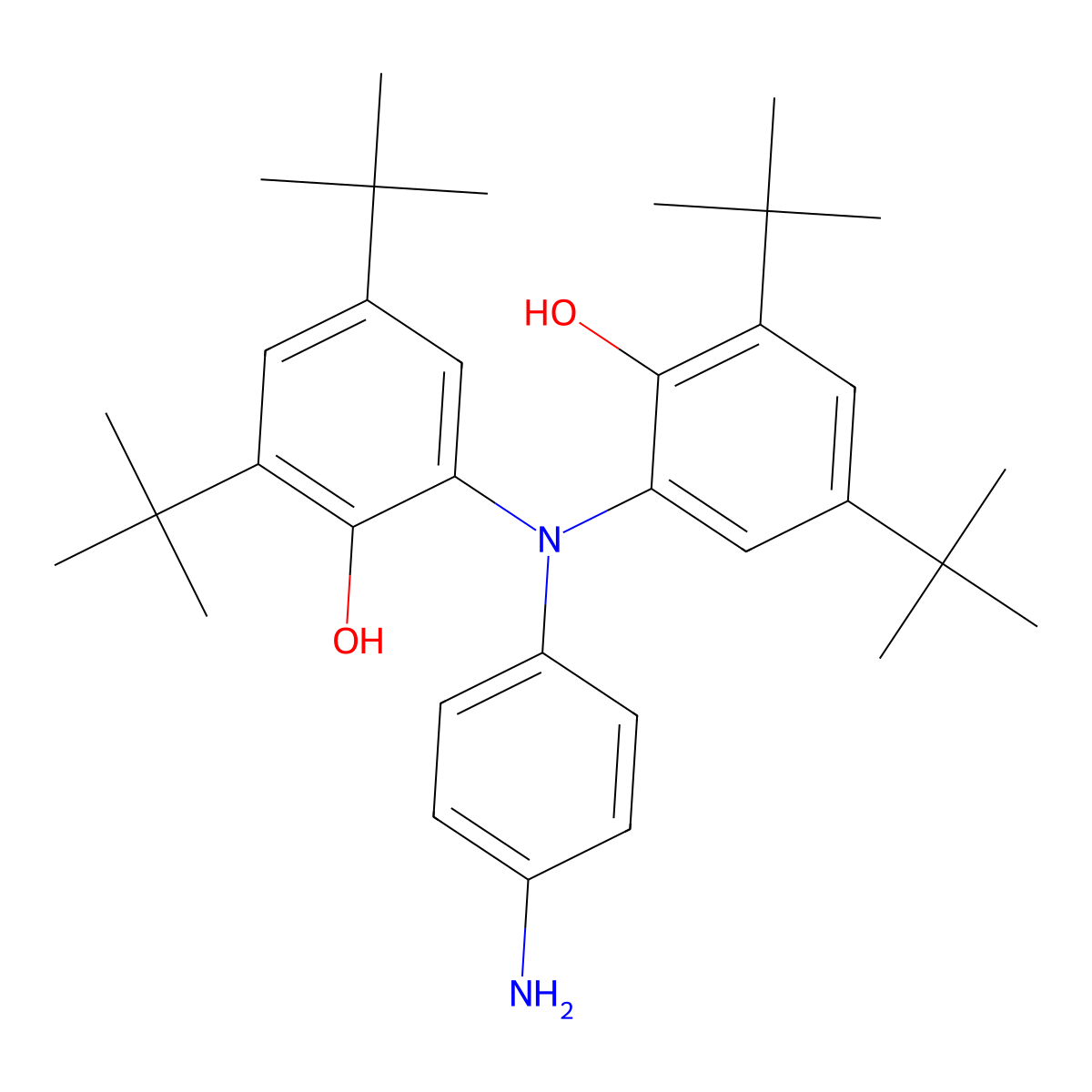 6,6'-((4-Aminophenyl)azanediyl)bis(2,4-di-tert-butylphenol) molecular structure, CAS 4810-23-5