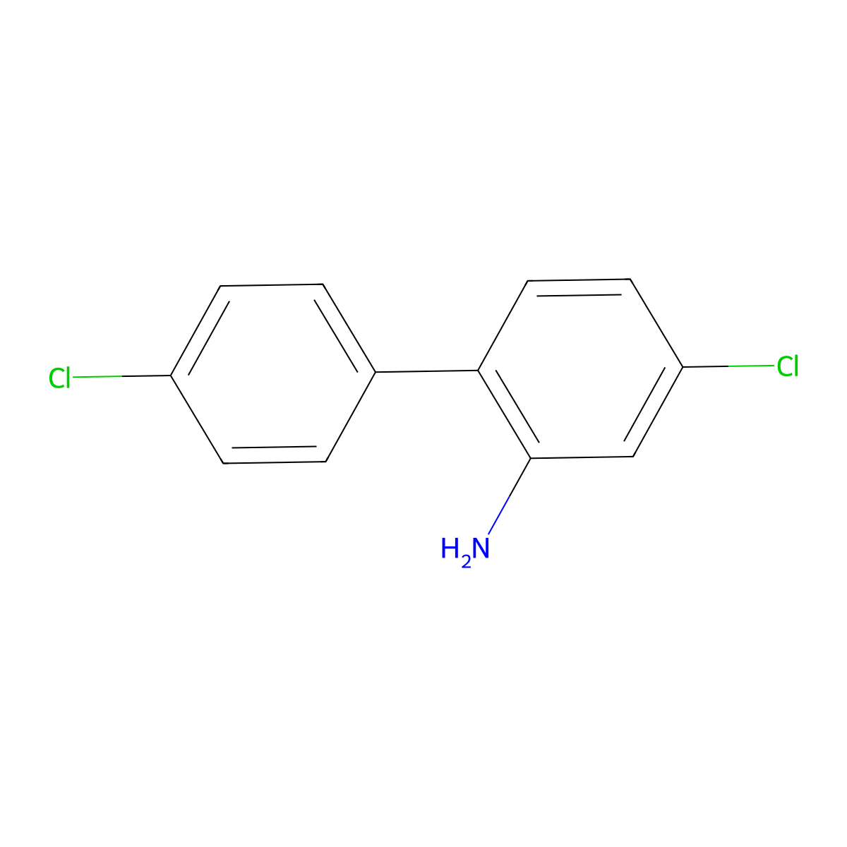 4,4'-Dichloro[1,1'-biphenyl]-2-amine molecular structure, CAS 4810-30-4