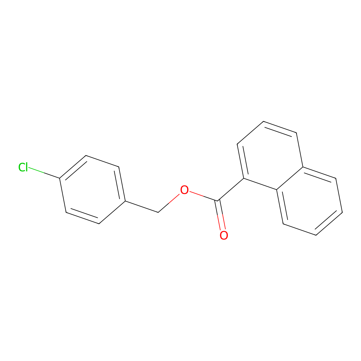 4-Chlorobenzyl 1-naphthoate molecular structure, CAS 481002-45-3