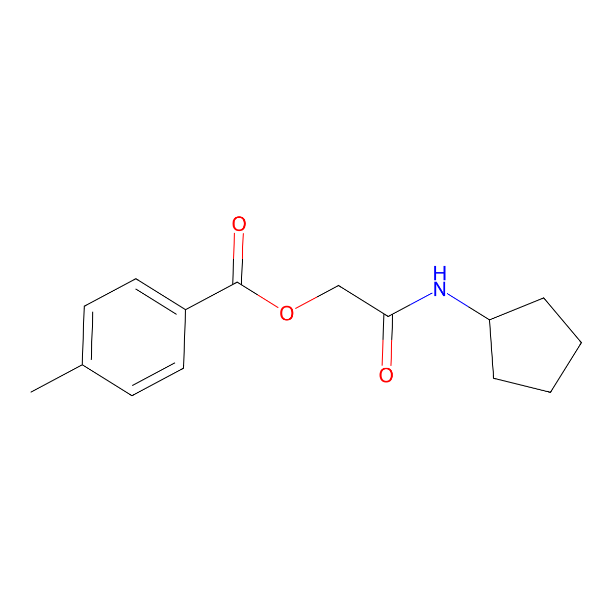 2-(Cyclopentylamino)-2-oxoethyl 4-methylbenzoate molecular structure, CAS 481029-86-1