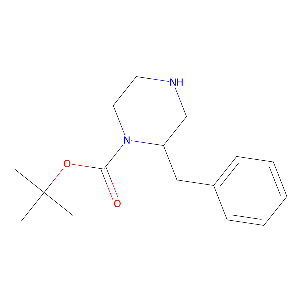 Tert-butyl 2-benzylpiperazine-1-carboxylate molecular structure, CAS 481038-63-5