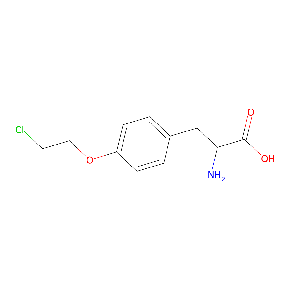 (S)-2-Amino-3-(4-(2-chloroethoxy)phenyl)propanoic acid molecular structure, CAS 481052-59-9