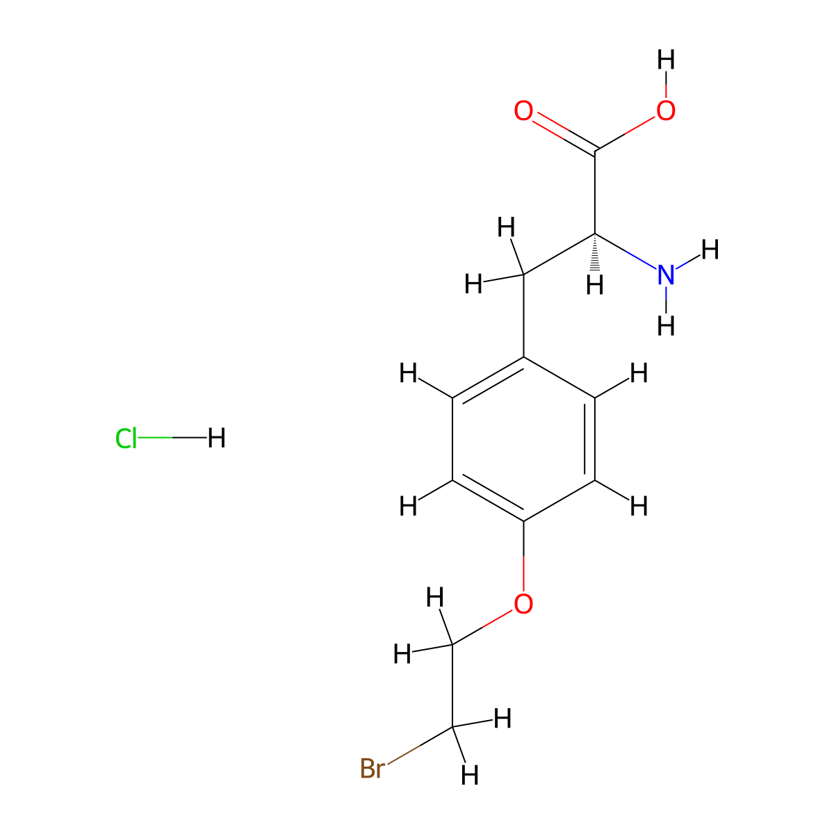 (S)-2-Amino-3-(4-(2-bromoethoxy)phenyl)propanoic acid hydrochloride molecular structure, CAS 481052-60-2