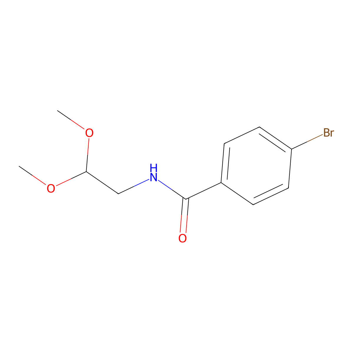 4-bromo-N-(2,2-dimethoxyethyl)benzamide molecular structure, CAS 481053-43-4