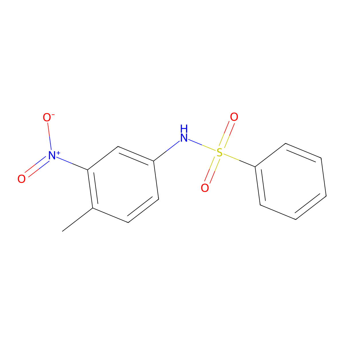 N-(4-methyl-3-nitrophenyl)benzenesulfonamide molecular structure, CAS 481068-15-9
