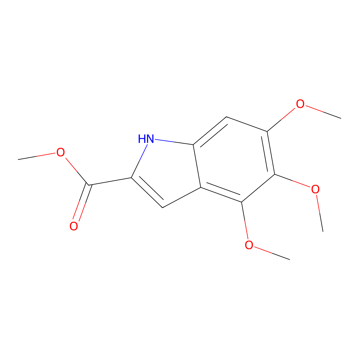 methyl 4,5,6-trimethoxy-1H-indole-2-carboxylate molecular structure, CAS 481074-67-3