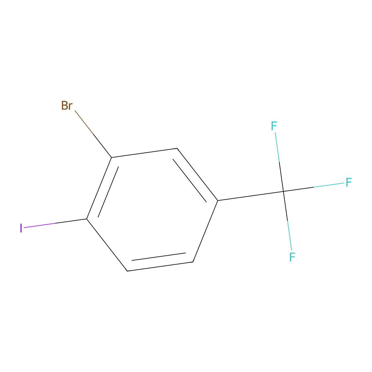 2-Bromo-1-iodo-4-(trifluoromethyl)benzene molecular structure, CAS 481075-58-5