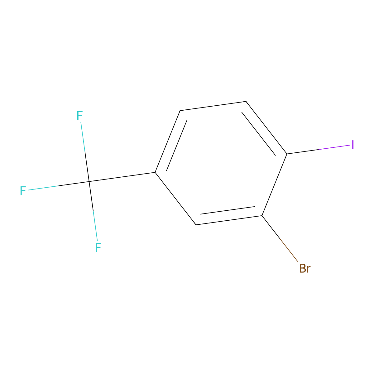 2-Bromo-1-iodo-4-(trifluoromethyl)benzene molecular structure, CAS 481075-58-5