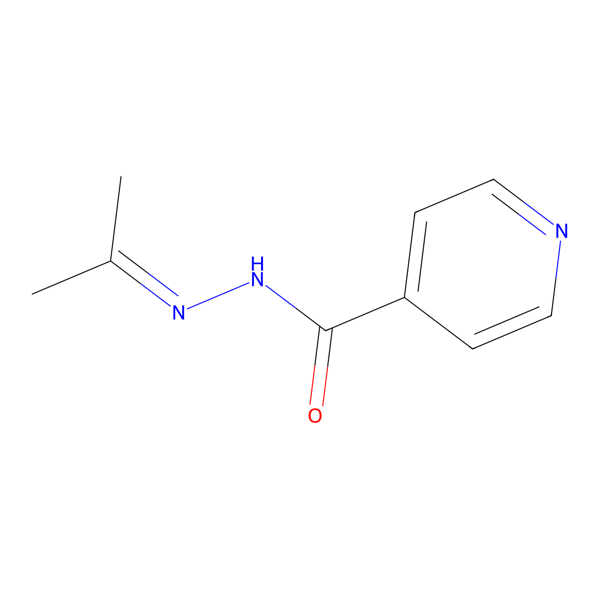 N'-(propan-2-ylidene)isonicotinohydrazide molecular structure, CAS 4813-04-1
