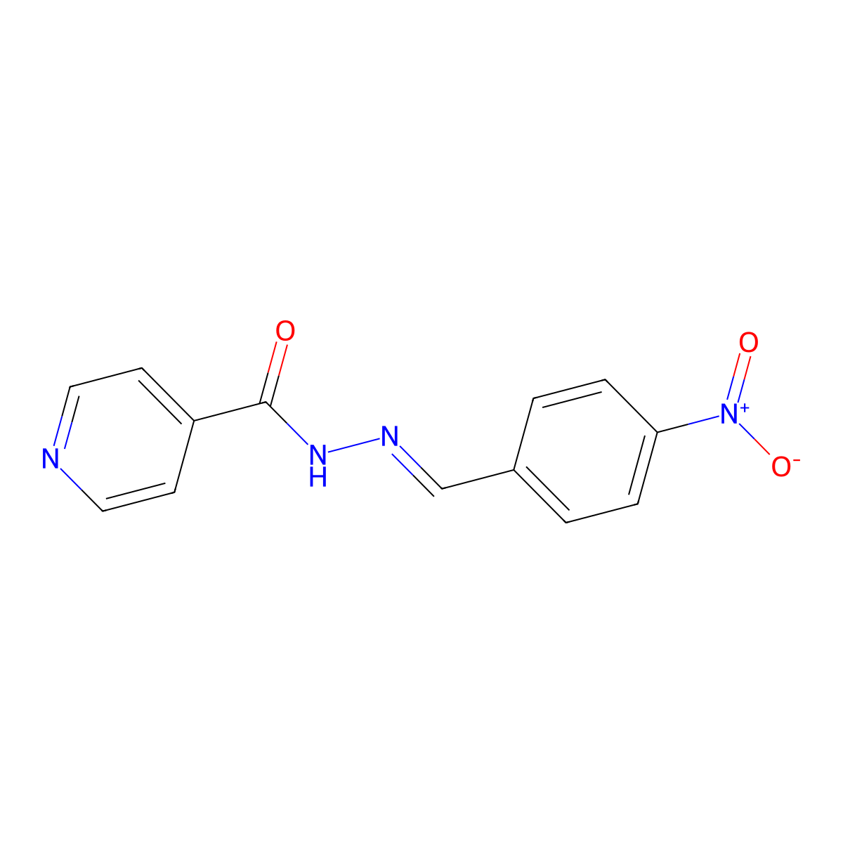 N-((4-nitrophenyl)methylideneamino)pyridine-4-carboxamide molecular structure, CAS 4813-07-4