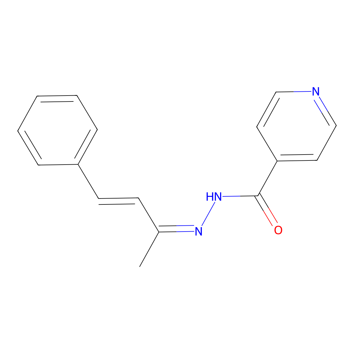 4-Pyridinecarboxylicacid, 2-(1-methyl-3-phenyl-2-propen-1-ylidene)hydrazide molecular structure, CAS 4813-12-1