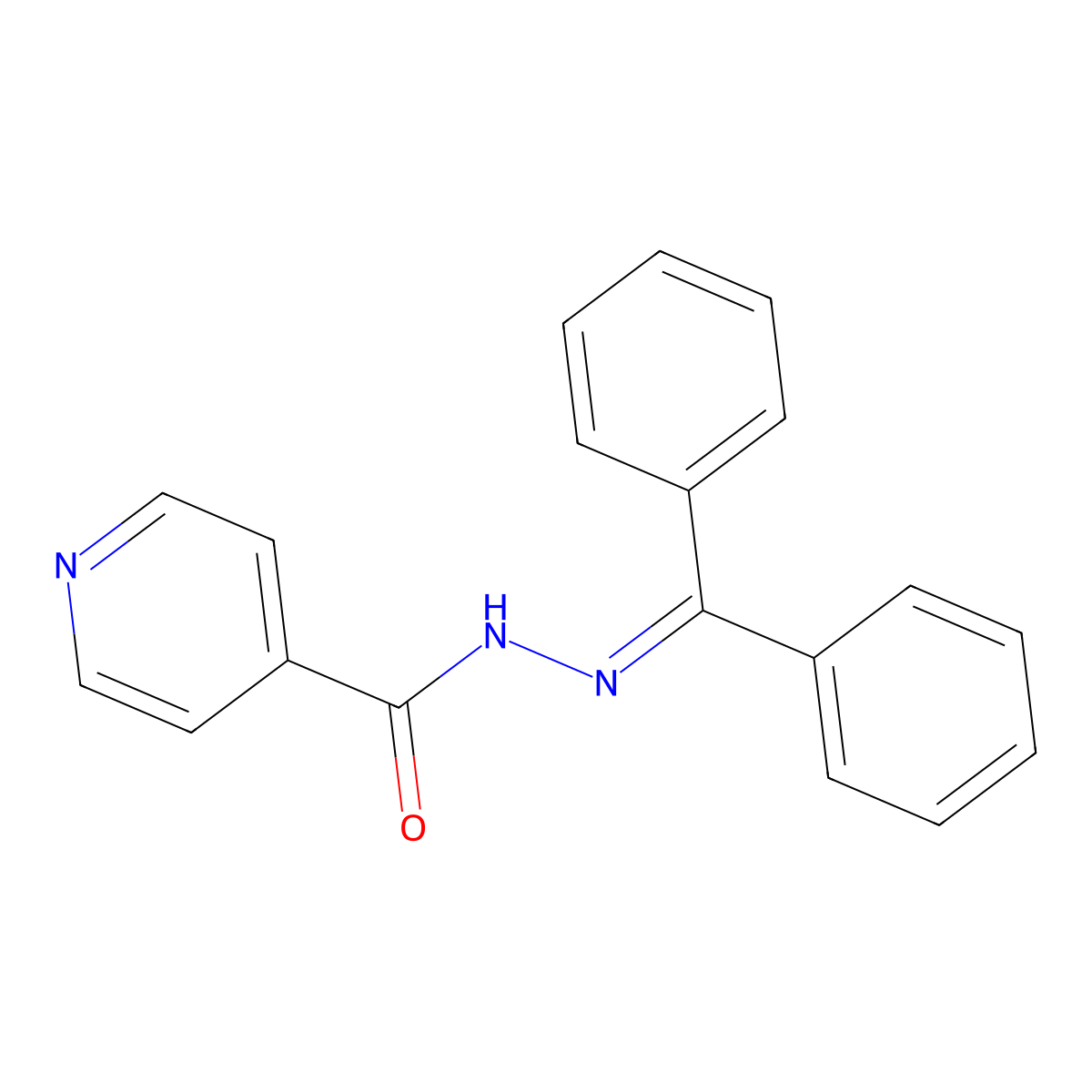 Isonicotinic acid, (diphenylmethylene)hydrazide molecular structure, CAS 4813-14-3