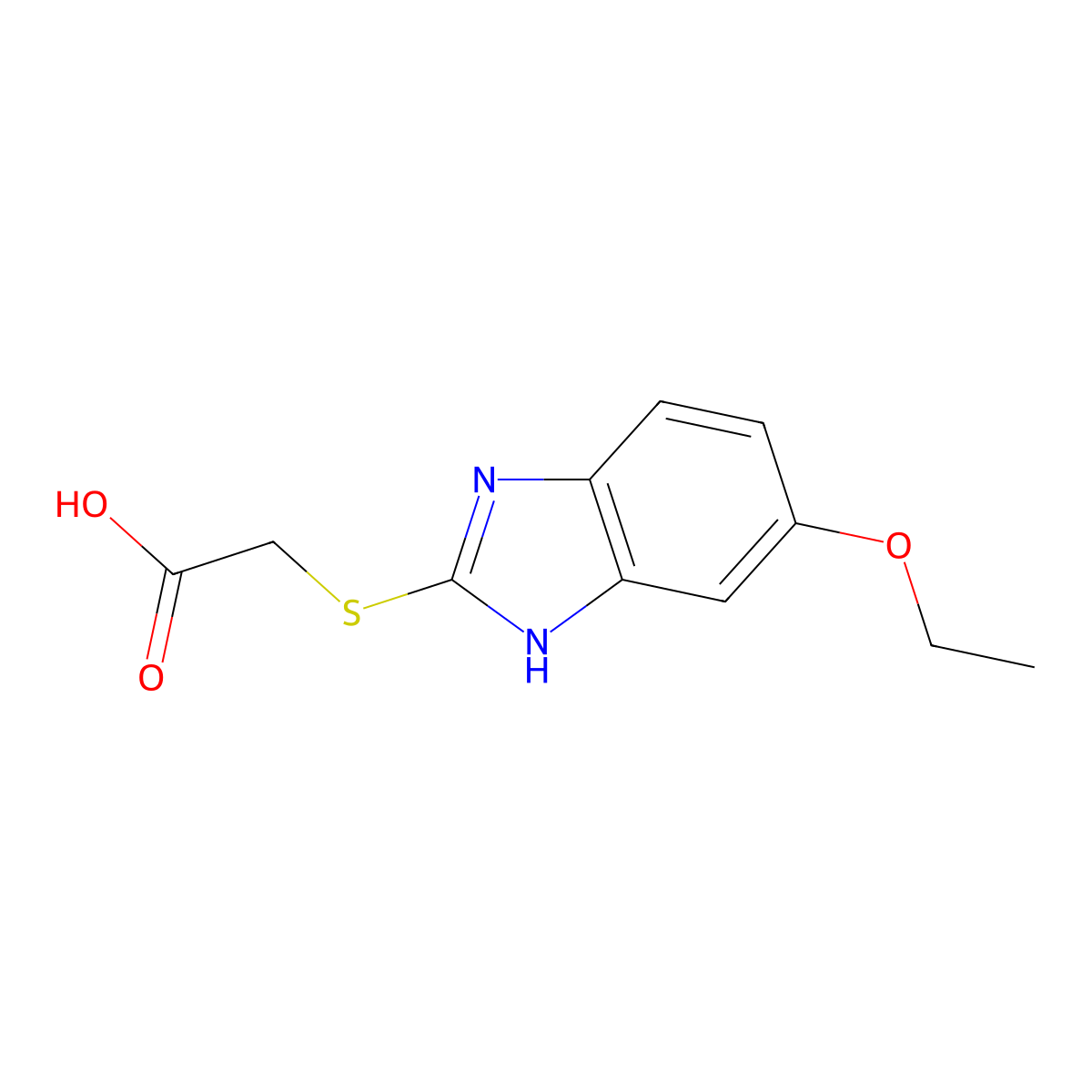 2-((6-Ethoxy-1H-benzo[d]imidazol-2-yl)thio)acetic acid molecular structure, CAS 4813-89-2