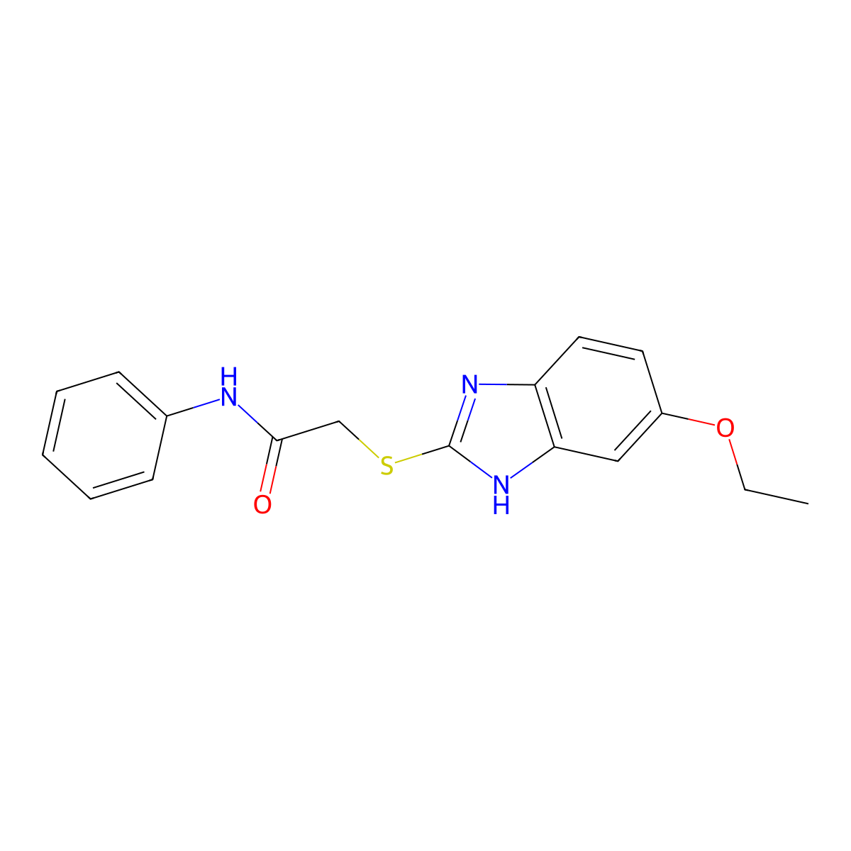 2-[(6-ethoxy-1H-benzimidazol-2-yl)sulfanyl]-N-phenylacetamide molecular structure, CAS 4813-91-6
