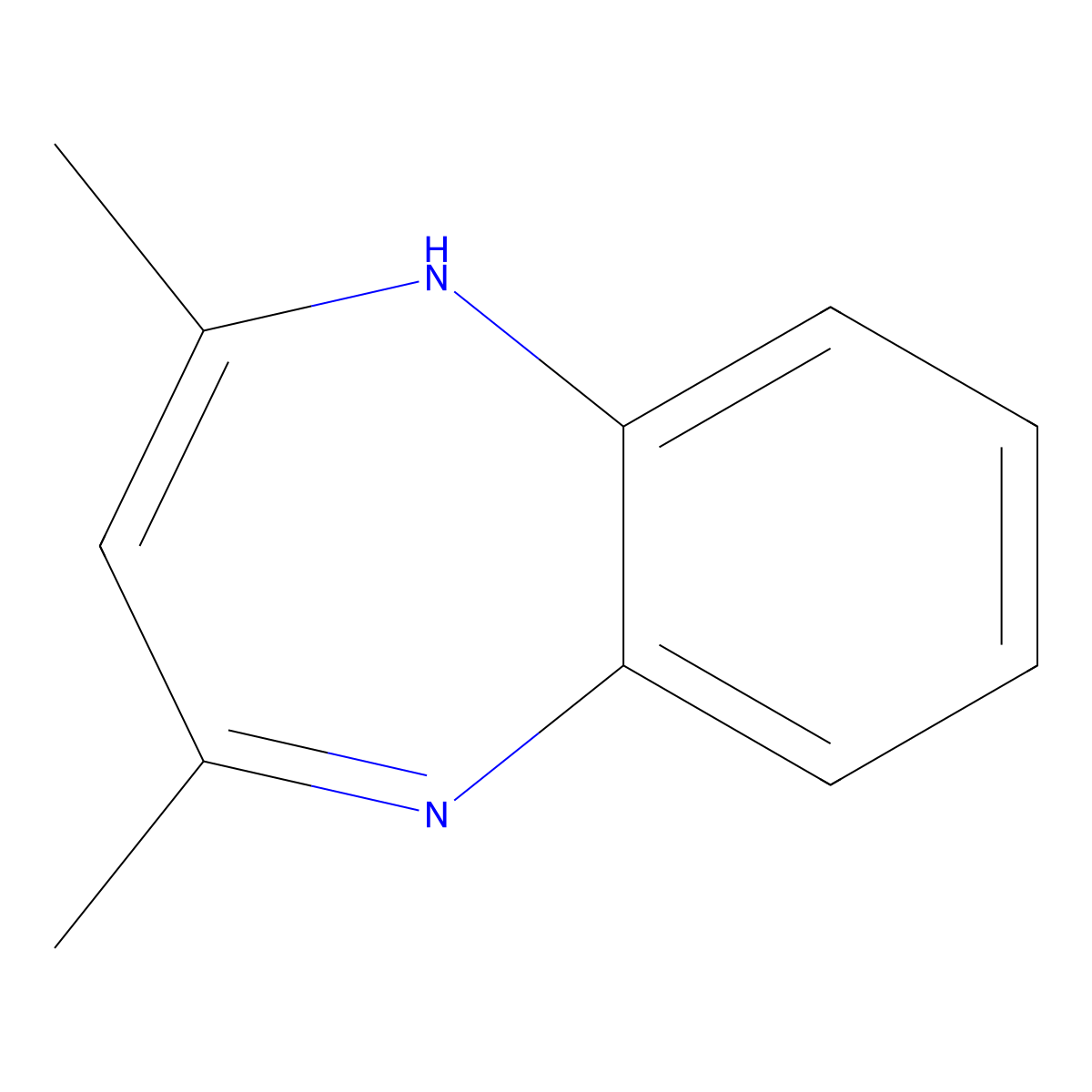 2,4-Dimethyl-1H-1,5-benzodiazepine molecular structure, CAS 48134-38-9