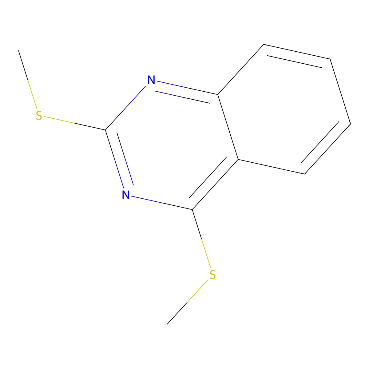 Quinazoline, 2,4-bis(methylthio)- molecular structure, CAS 48141-61-3