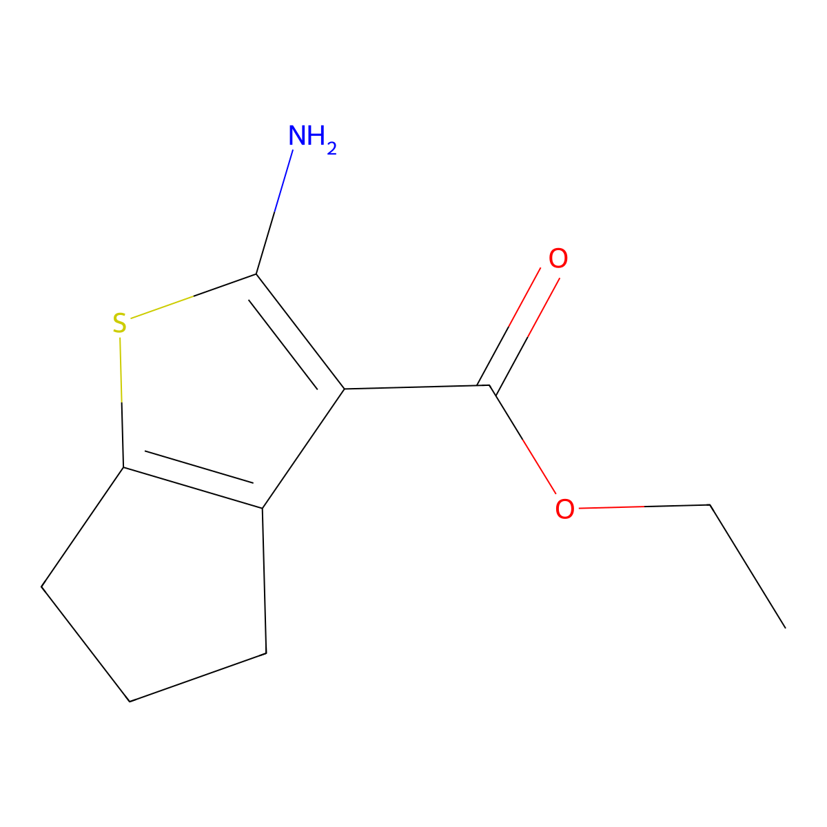 ethyl 2-amino-4H,5H,6H-cyclopenta[b]thiophene-3-carboxylate molecular structure, CAS 4815-29-6