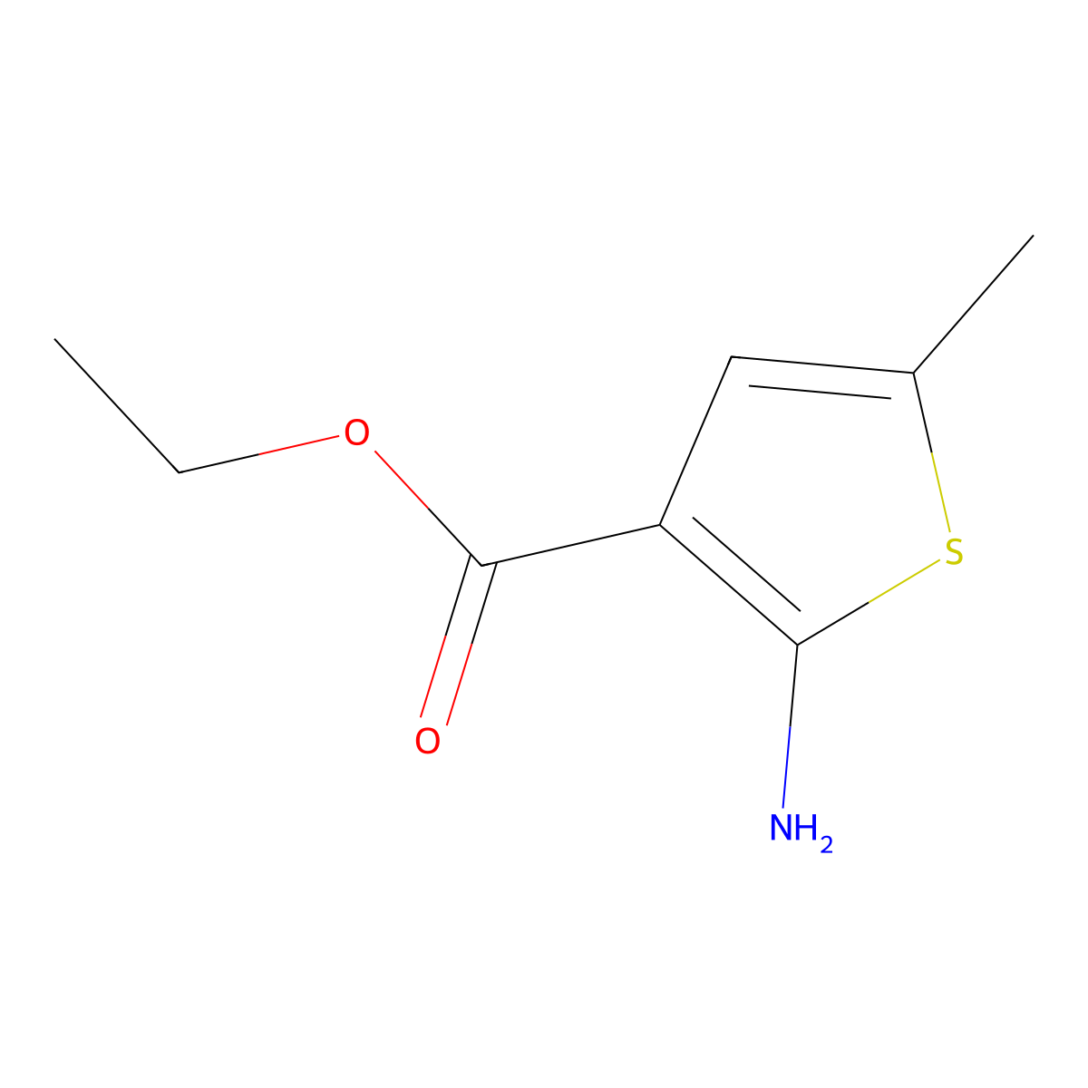 Ethyl 2-Amino-5-methylthiophene-3-carboxylate molecular structure, CAS 4815-32-1