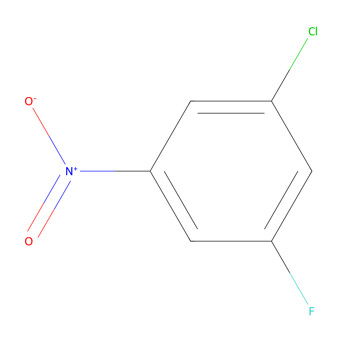 1-Chloro-3-fluoro-5-nitrobenzene molecular structure, CAS 4815-64-9