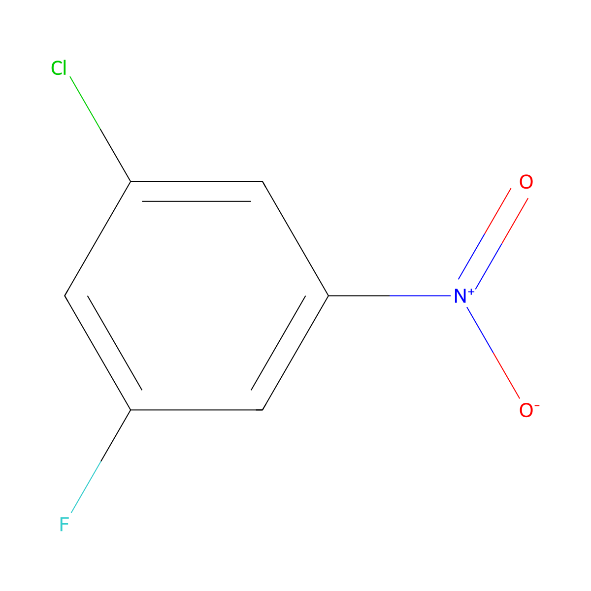 1-Chloro-3-fluoro-5-nitrobenzene molecular structure, CAS 4815-64-9