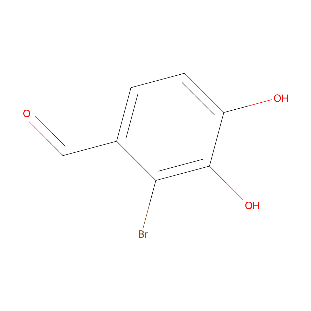 2-Bromo-3,4-dihydroxybenzaldehyde molecular structure, CAS 4815-97-8