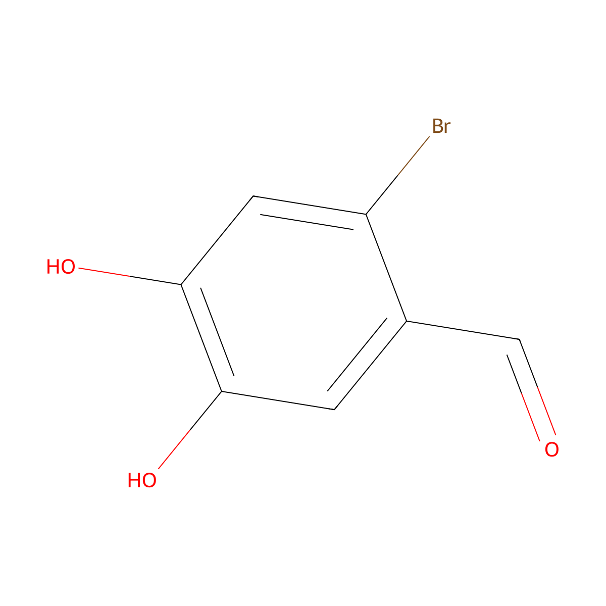 2-Bromo-4,5-dihydroxybenzaldehyde molecular structure, CAS 4815-99-0