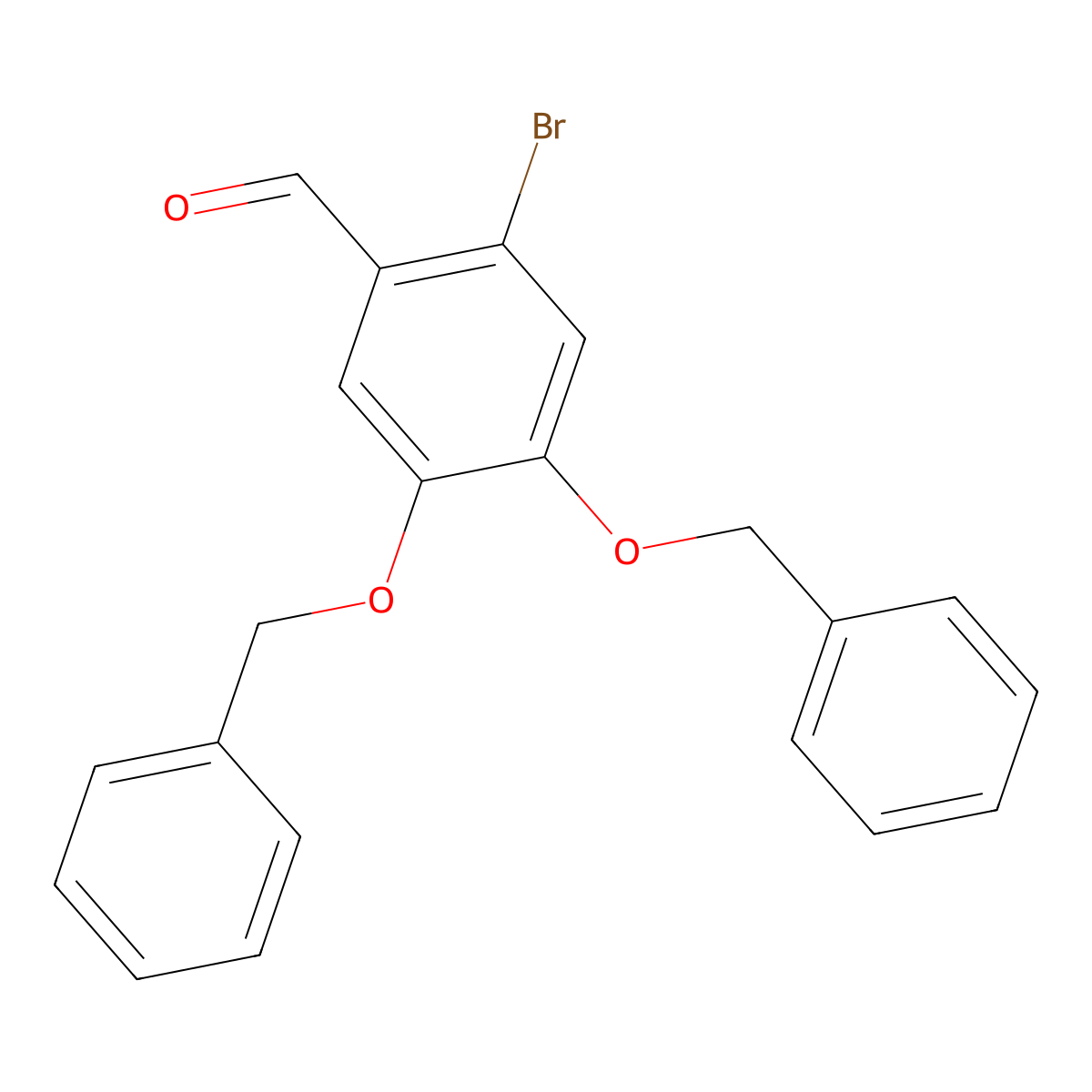 Benzaldehyde, 2-bromo-4,5-bis(phenylmethoxy)- molecular structure, CAS 4816-00-6