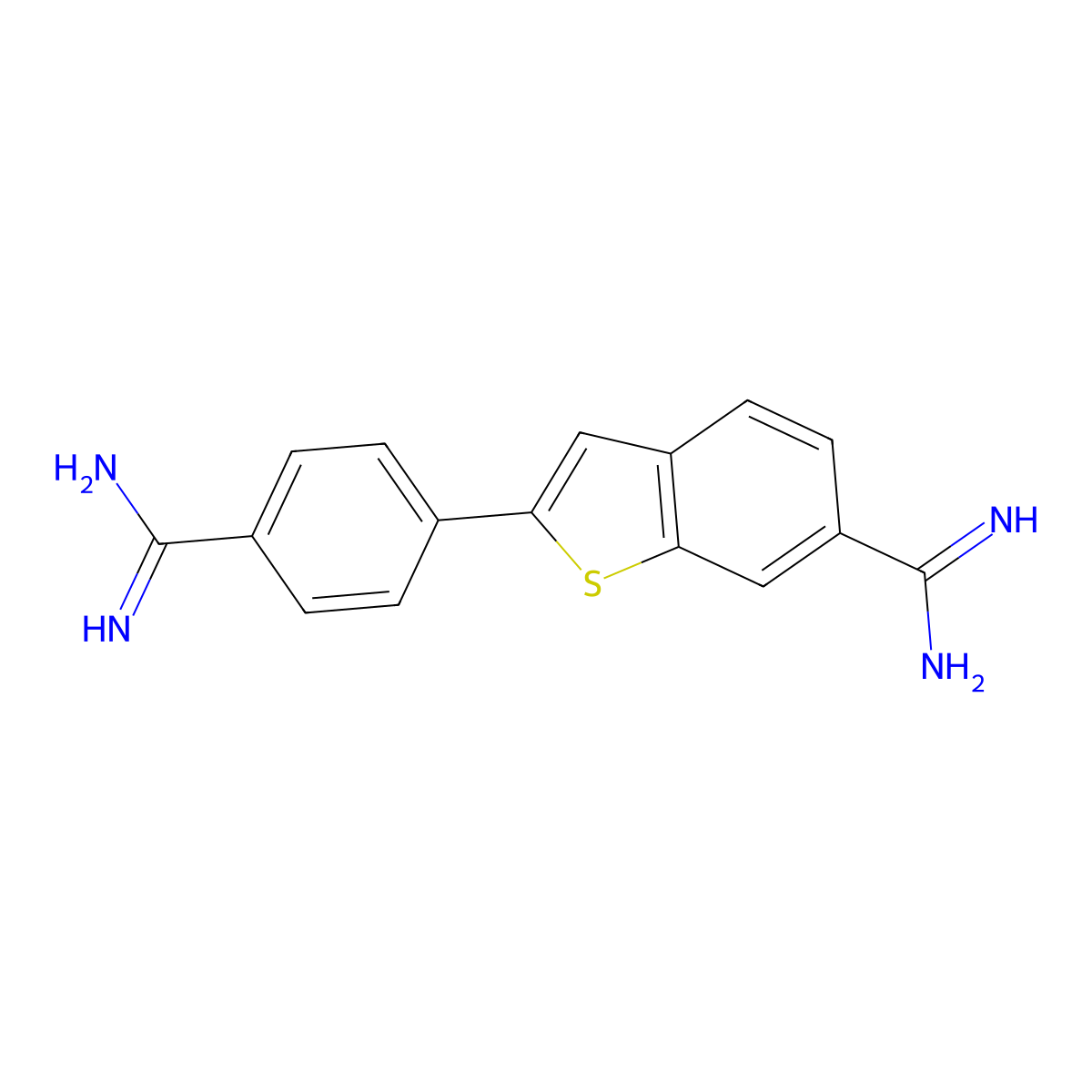2-(4-Amidinophenyl)benzo(b)thiophene-6-carboxamidine molecular structure, CAS 4816-14-2