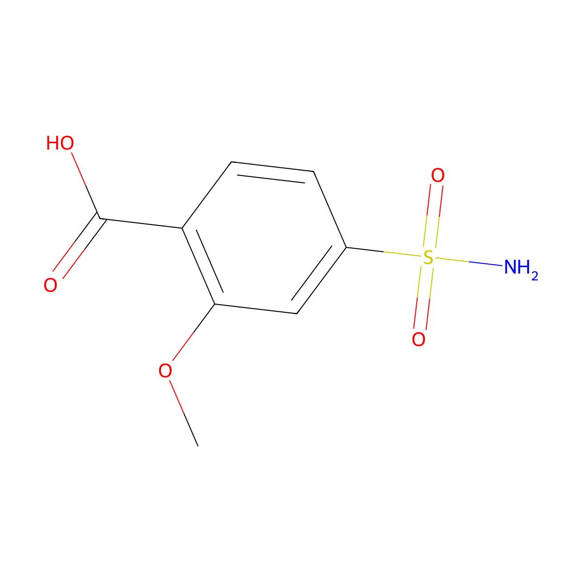 2-Methoxy-4-sulfamoylbenzoic acid molecular structure, CAS 4816-28-8