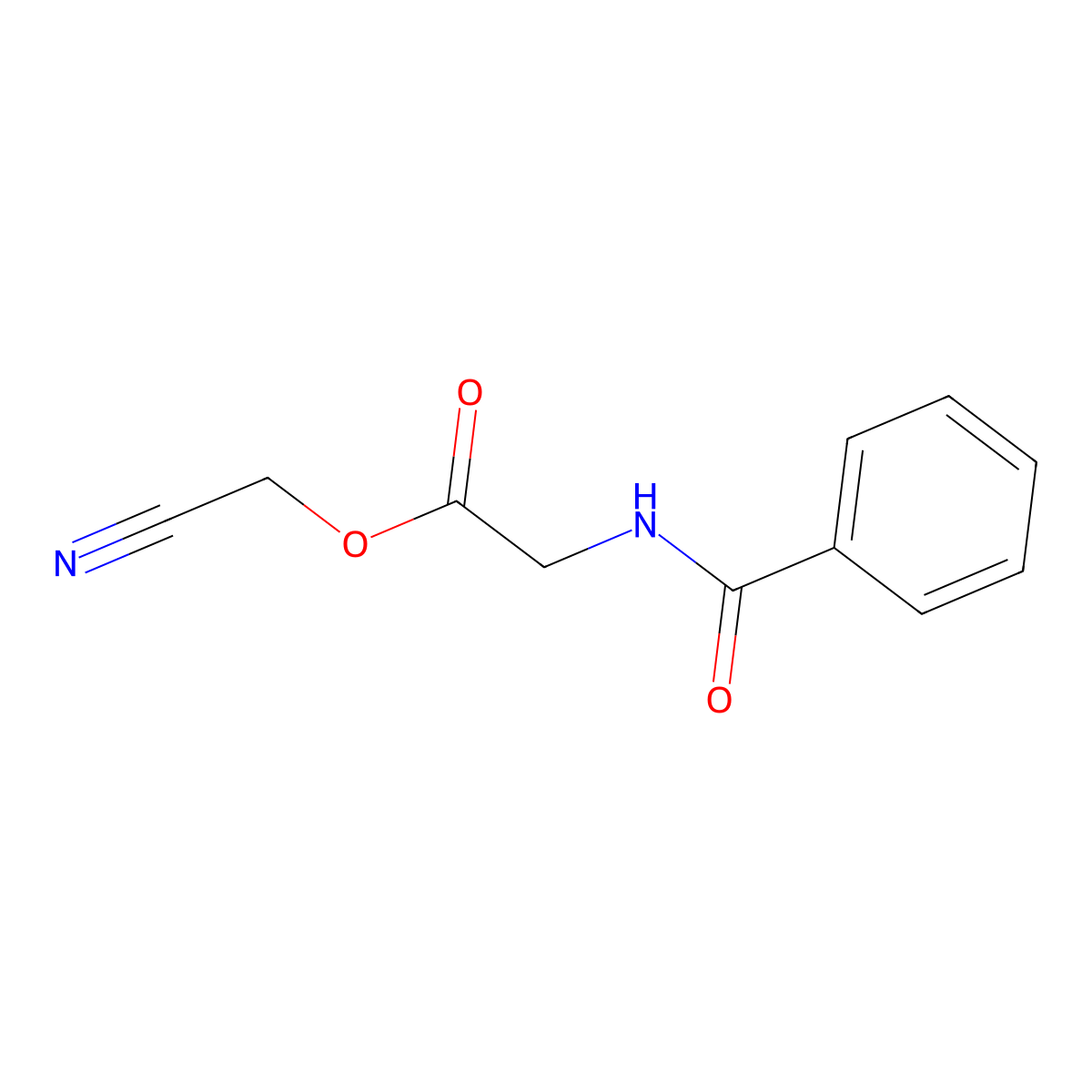 Cyanomethyl (benzoylamino)acetate molecular structure, CAS 4816-94-8