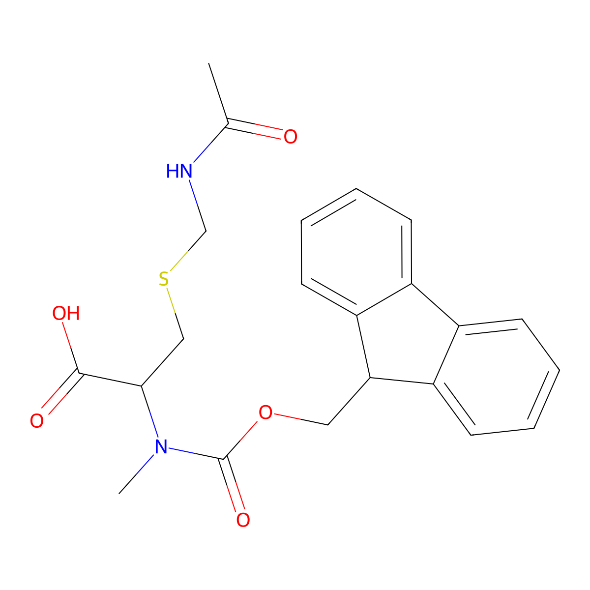 Fmoc-N-Me-Cys(Acm)-OH molecular structure, CAS 481642-19-7