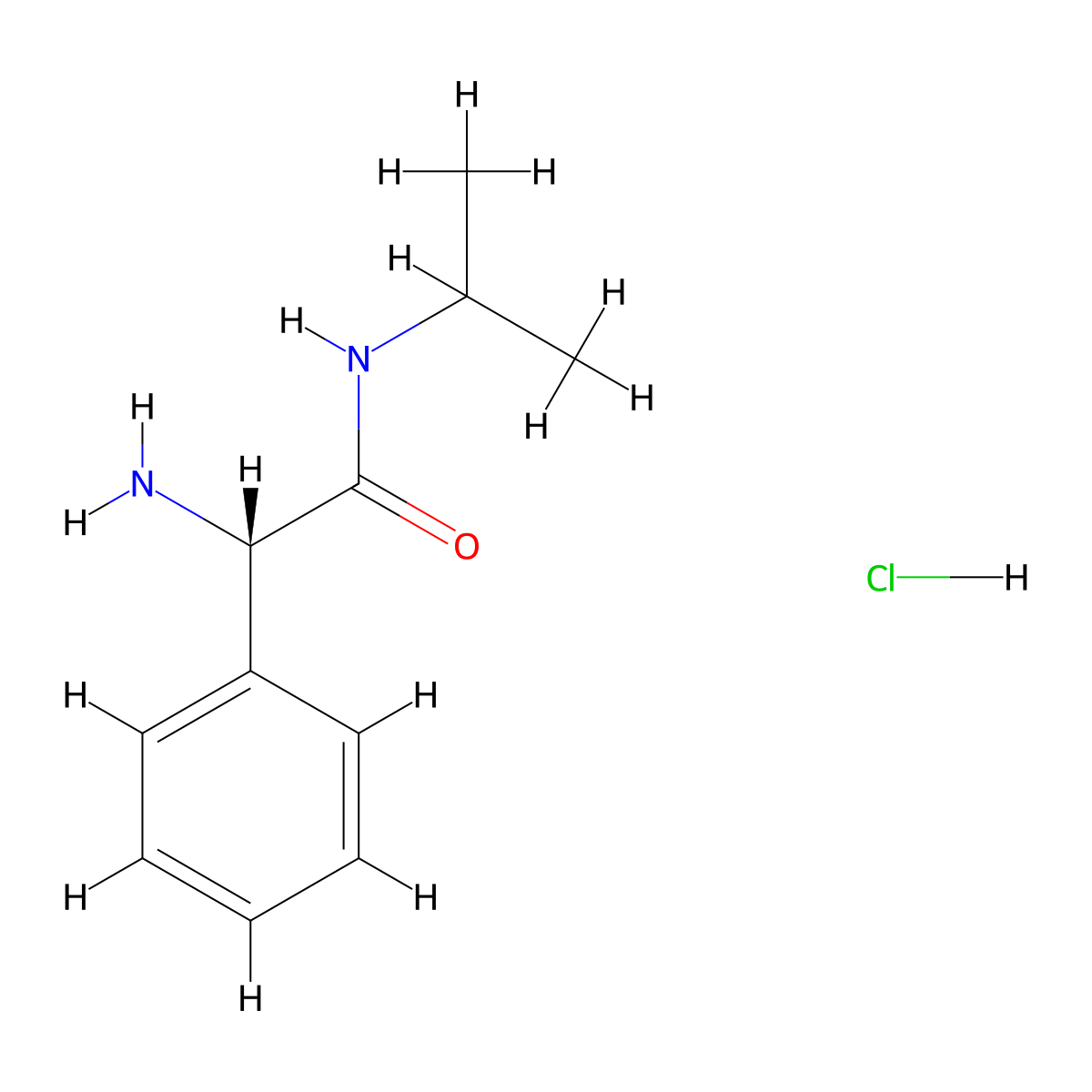 (2S)-2-amino-2-phenyl-N-(propan-2-yl)acetamide hydrochloride molecular structure, CAS 481658-77-9