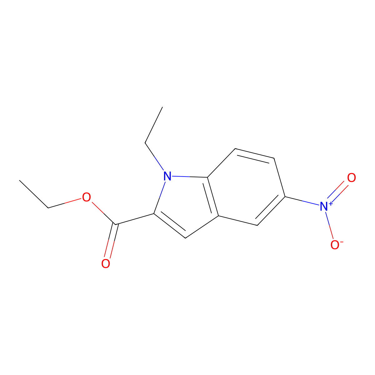 ethyl 1-ethyl-5-nitro-1H-indole-2-carboxylate molecular structure, CAS 481659-88-5